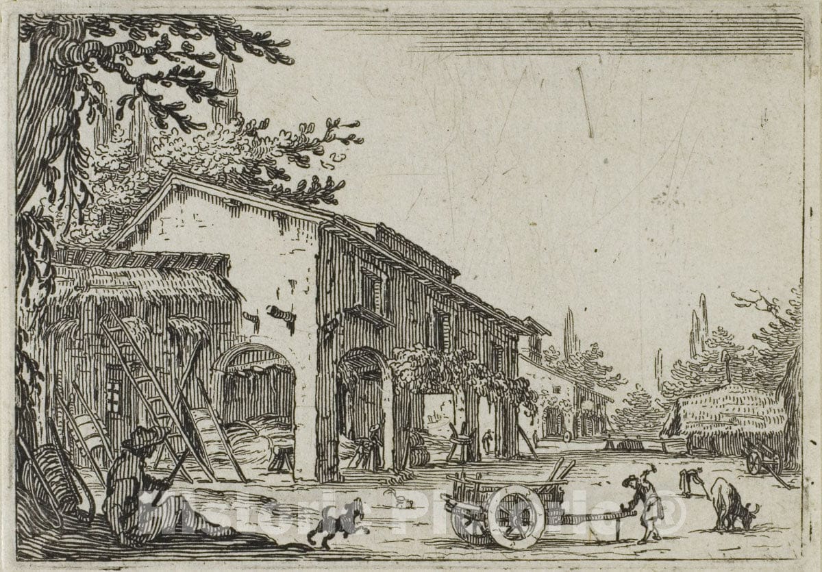 Art Print : The Factory, from The Caprices, Jacques Callot, c.1622, Vintage Wall Decor :