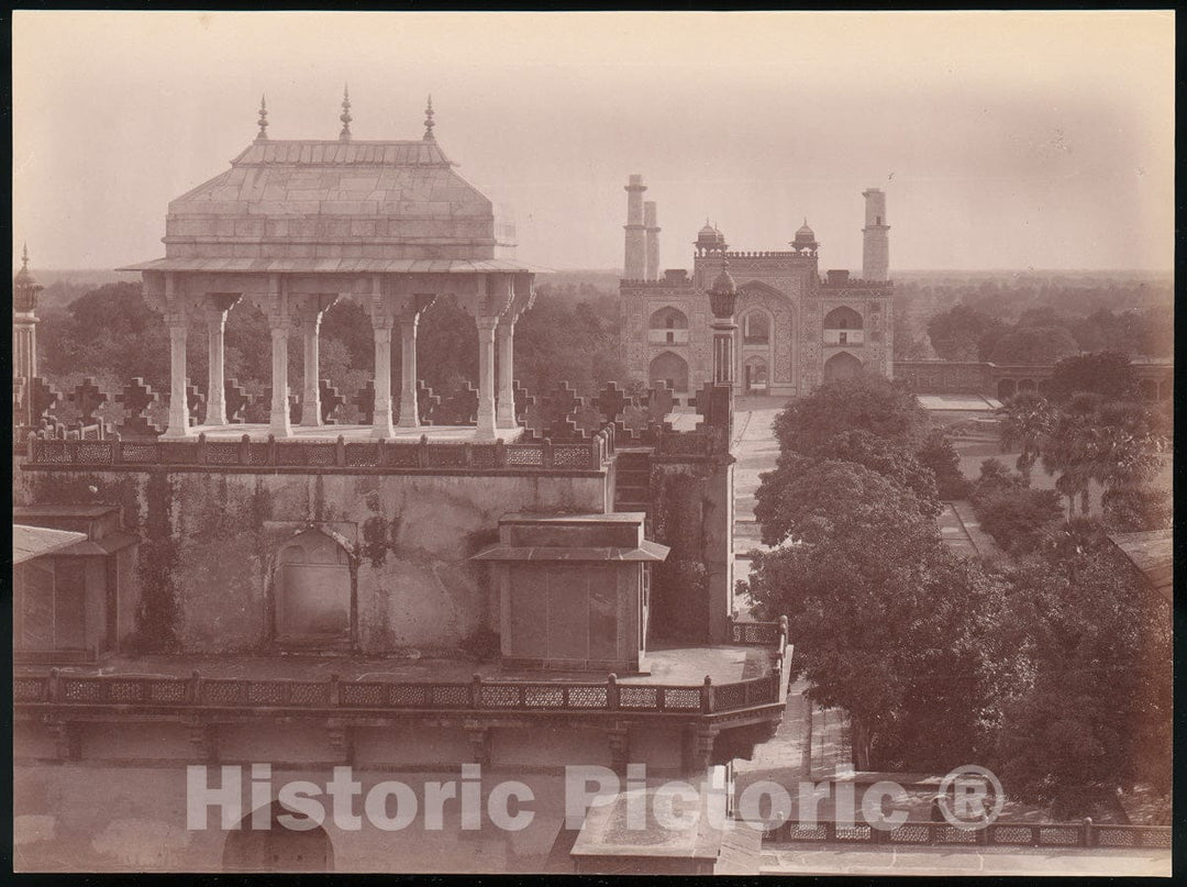 Photo Print : Akbar's Tomb and Gardens, Sikandra, India : Vintage Wall Art