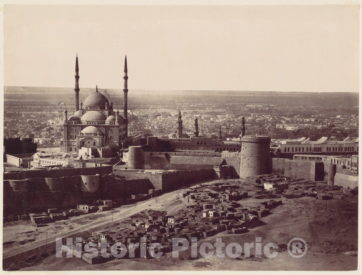 Photo Print : The Citadel and The Mosque of Mohammed Ali, Cairo : Vintage Wall Art