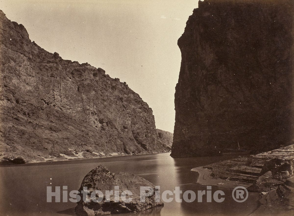 Art Photo : Black CaÃ±on, Colorado River, Looking Below, Near Camp 7, Timothy O'Sullivan, c 1862, Vintage Wall Decor :