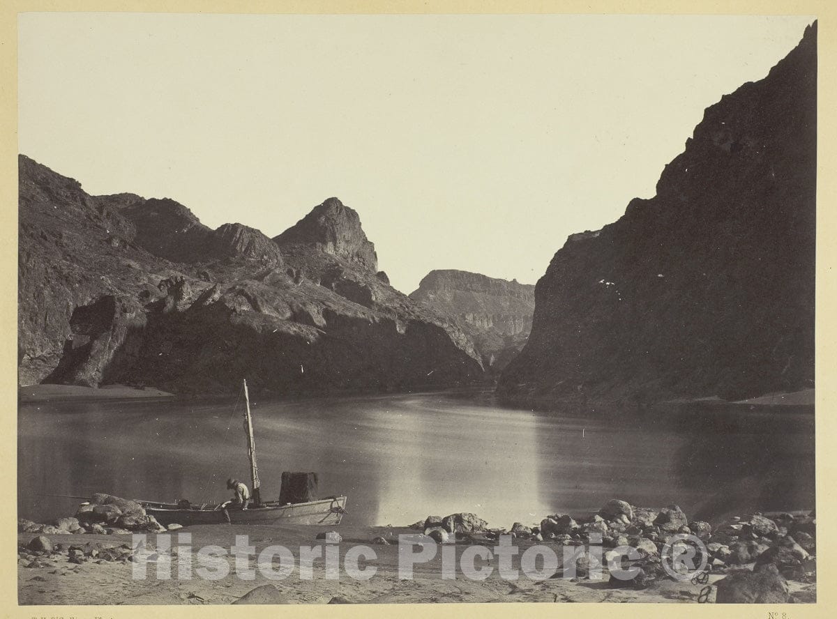 Art Photo : Black CaÃ±on, Colorado River, from Camp 8, Looking Above, Timothy O'Sullivan, c 1857, Vintage Wall Decor :