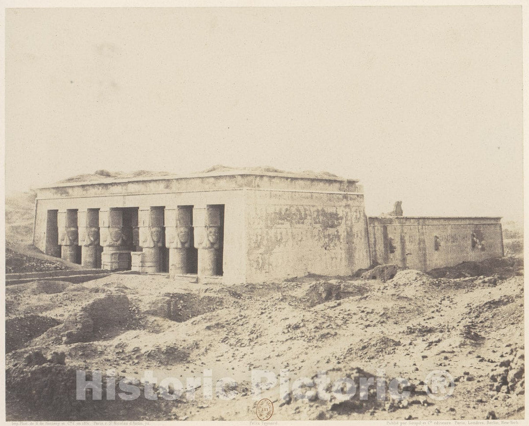Photo Print : Félix Teynard - Dendérah (Tentyris), Temple d'Athôr - Vue Générale : Vintage Wall Art