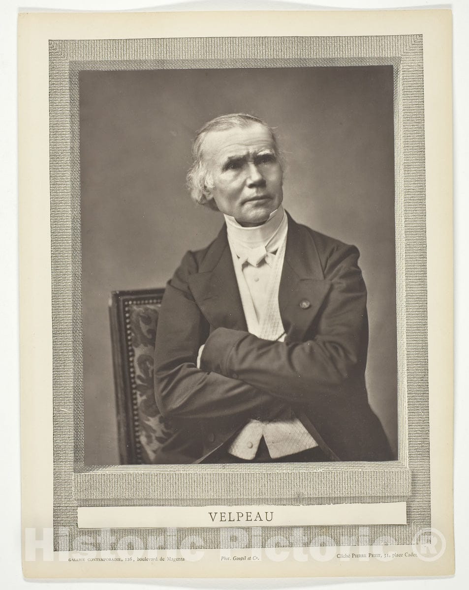 Art Photo : Alfred-Armand-Louise-Marie Velpeau (French surgeon and anatomist, 1795-1867), Pierre Petit, c 1874, Vintage Wall Decor :