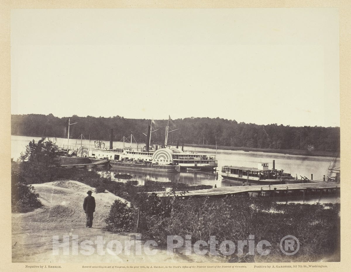 Art Photo : Medical Supply Boat, Appomattox Landing, Virginia, John Reekie, c 1866, Vintage Wall Decor :