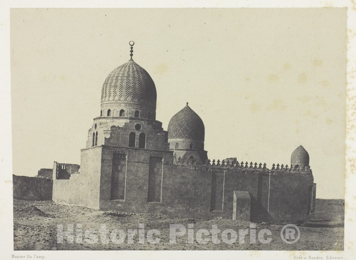 Art Photo : Tombeau de Sultans Mamelouks, Le Kaire, Maxime du Camp, c 1849, Vintage Wall Decor :
