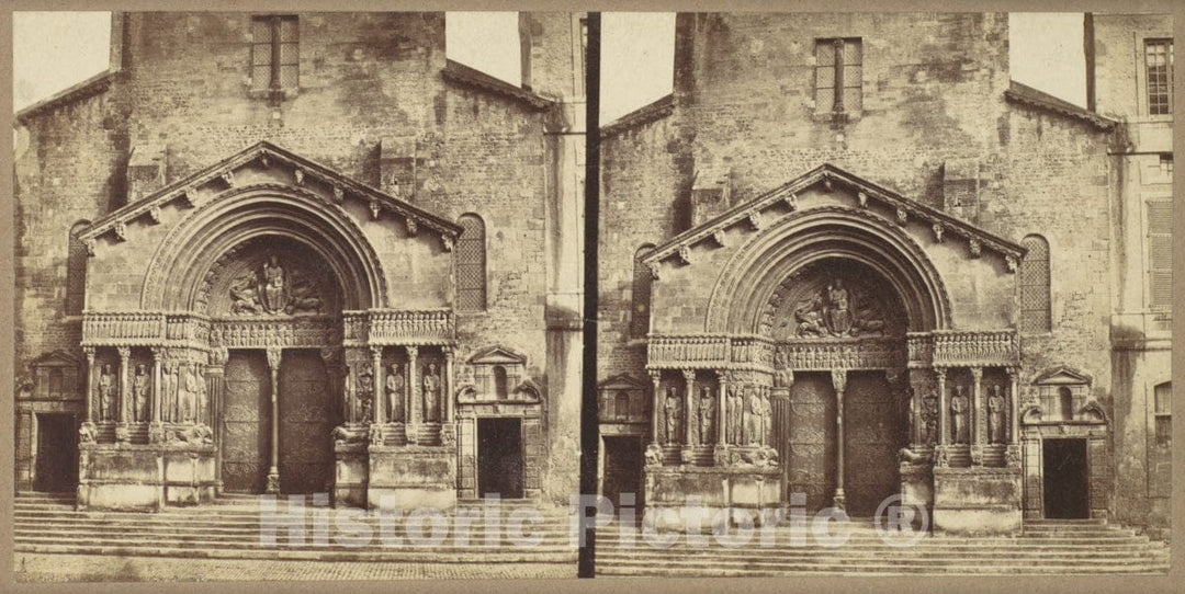 Art Print : Edouard Baldus - Portal, Church of Saint-Trophime, Arles : Vintage Wall Art