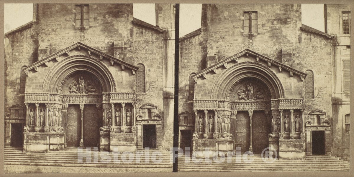 Art Print : Edouard Baldus - Portal, Church of Saint-Trophime, Arles : Vintage Wall Art