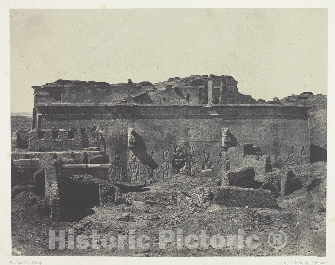 Art Photo : FaÃ§ade Posterieure, Grand Temple de Denderah (Teutyres), Haute Egypte, Maxime du Camp, c 1849, Vintage Wall Decor :