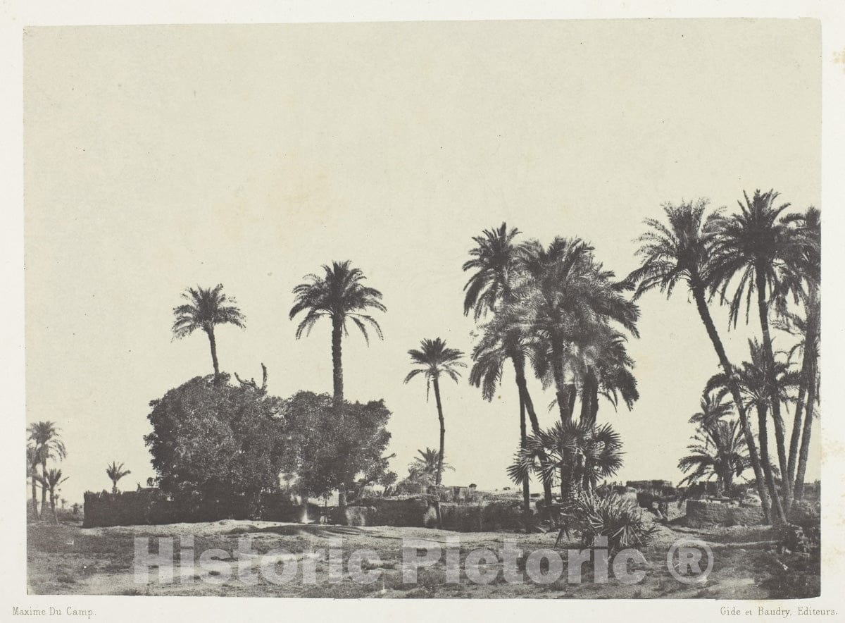 Art Photo : Village de Hamameh, Haute-Egypte, Maxime du Camp, c 1855, Vintage Wall Decor :