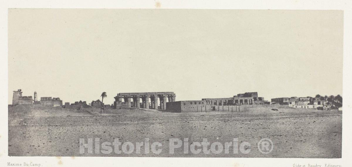Art Photo : Louqsor, Vue Generale des Ruines; ThÃ¨bes, Maxime du Camp, c 1855, Vintage Wall Decor :