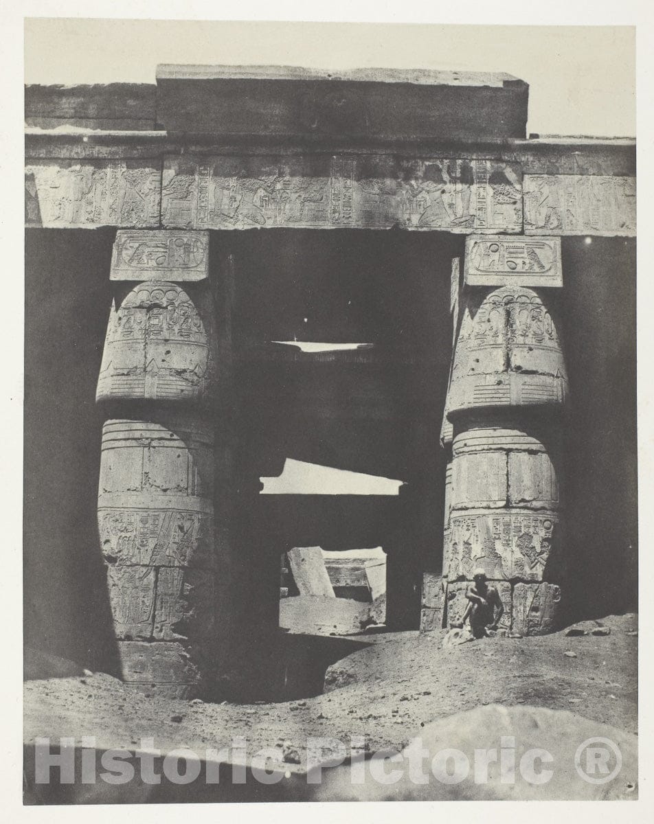 Art Photo : Karnak, Portique du Temple de Khons; ThÃ¨bes, Maxime du Camp, c 1849, Vintage Wall Decor :