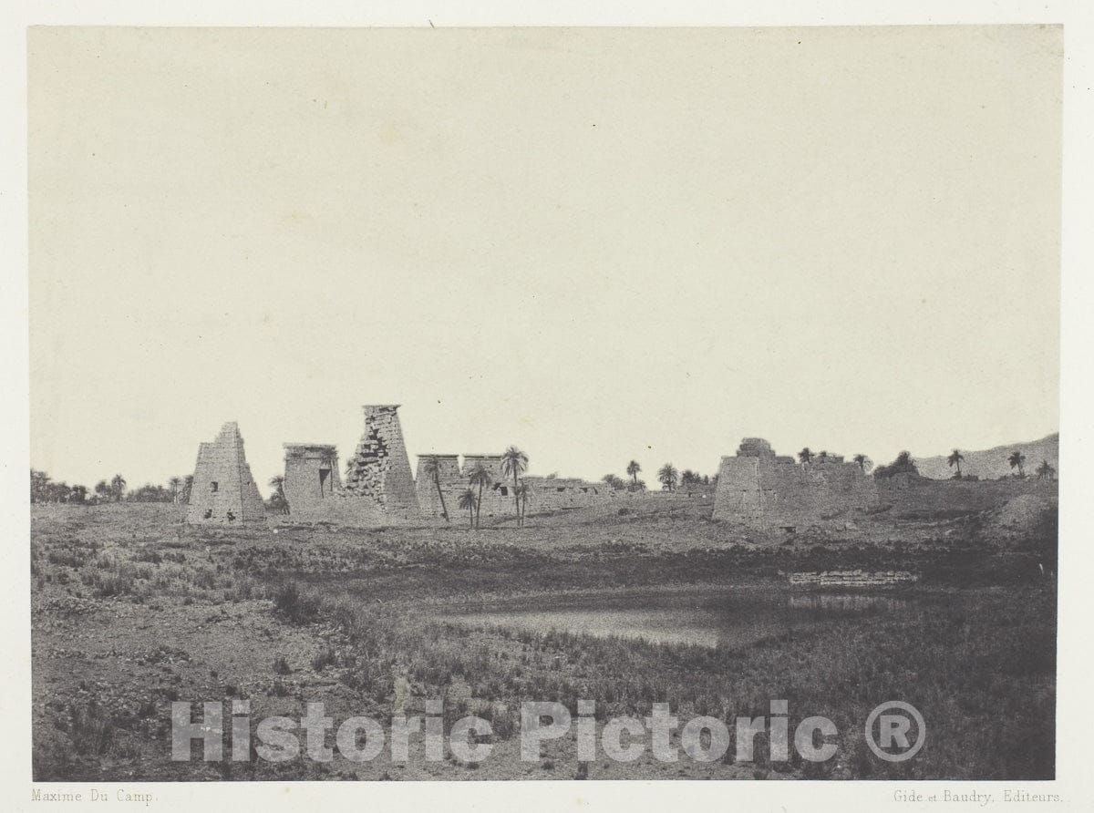 Art Photo : Palais de Karnak, Propylees du Sud; ThÃ¨bes, Maxime du Camp, c 1849, Vintage Wall Decor :