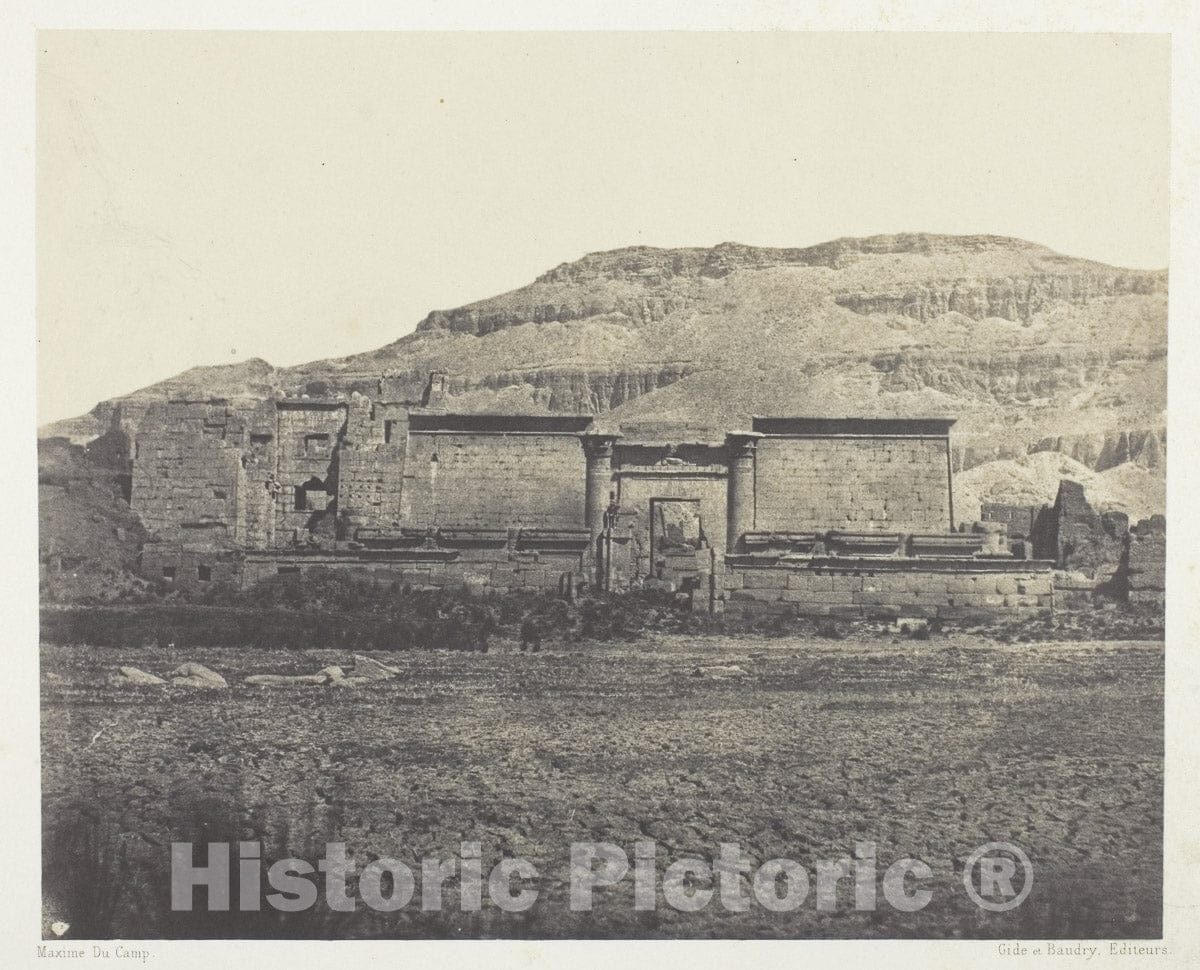 Art Photo : Medinet-Habou,Vue Generale des Rines, ThÃ¨bes, Maxime du Camp, c 1849, Vintage Wall Decor :