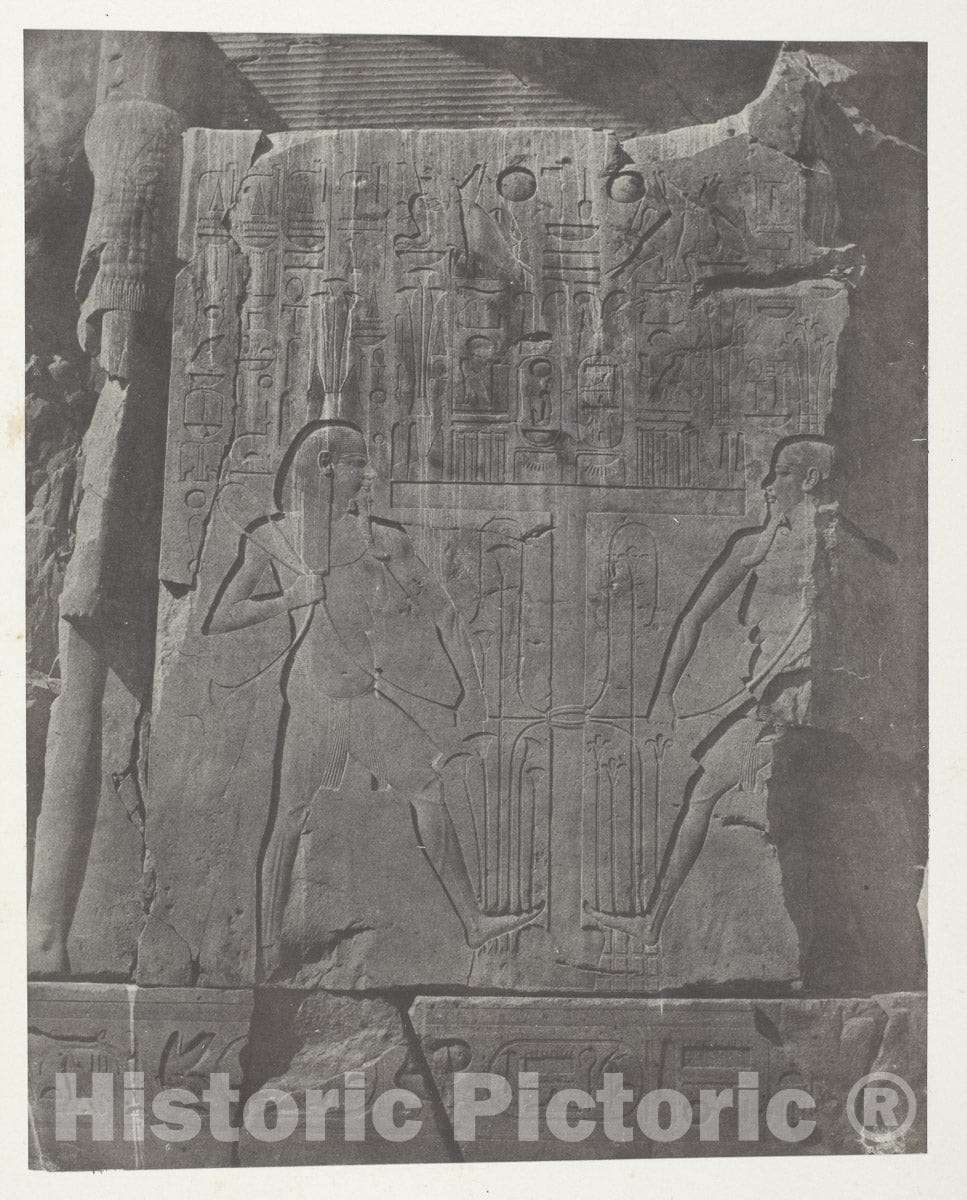 Art Photo : Gournah, Sculptures du TrÃ´ne des Colosses; ThÃ¨bes, Maxime du Camp, c 1849, Vintage Wall Decor :