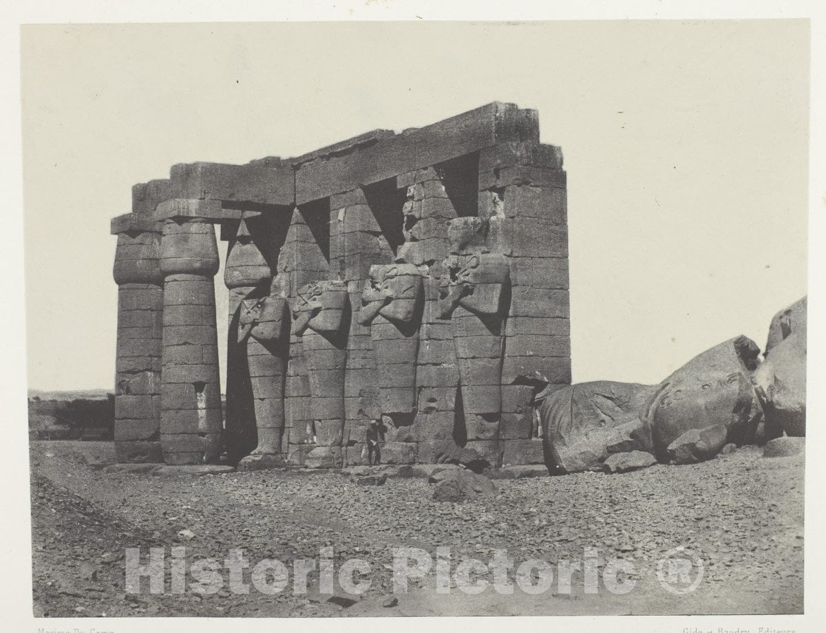 Art Photo : Gournah, Perystyle du Tombeau dOsymandias (Ramesseum Occidental); ThÃ¨bes, Maxime du Camp, c 1855, Vintage Wall Decor :