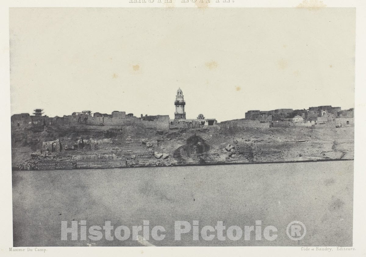 Art Photo : Vue Generale dEsneh, Haute-Egypte, Maxime du Camp, c 1849, Vintage Wall Decor :