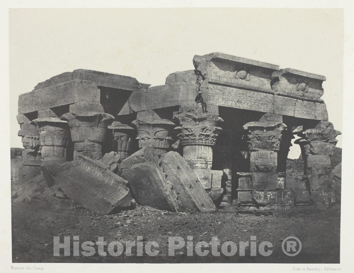 Art Photo : Temple dOmbos, Haute-Egypte, Maxime du Camp, c 1849, Vintage Wall Decor :
