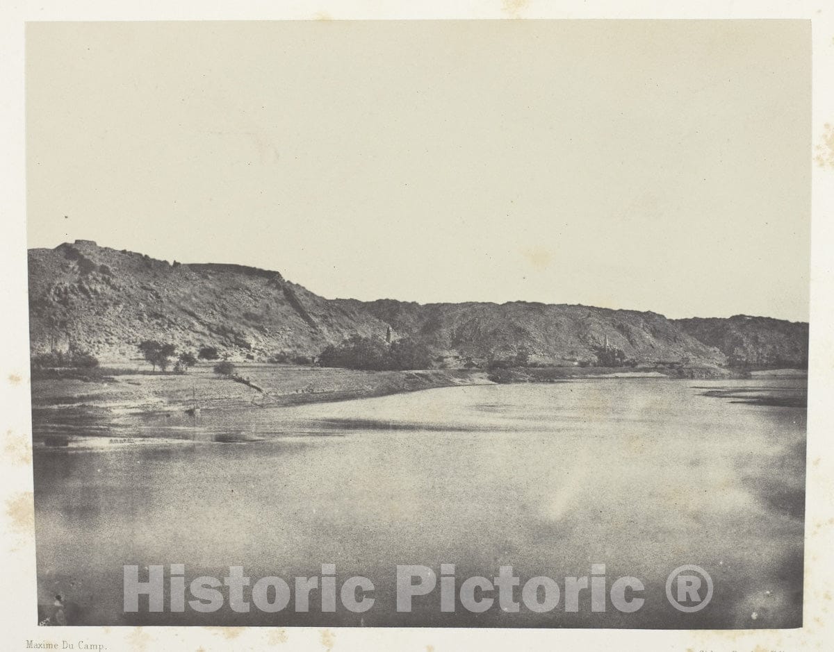 Art Photo : Rive Orientale du Nil (Village de Bab), Vue Prise au Sud Philoe; Nubie, Maxime du Camp, c 1849, Vintage Wall Decor :