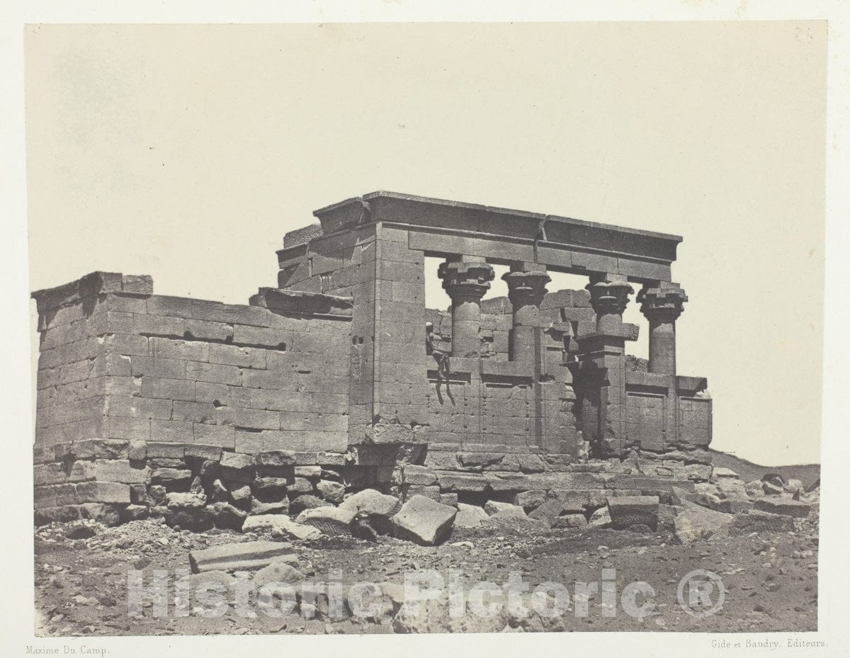 Art Photo : Temple de DebÃ´d, Parembole de lItineraire dAntonin; Nubie, Maxime du Camp, c 1849, Vintage Wall Decor :