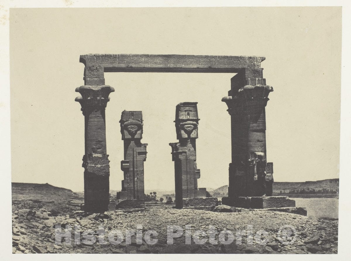 Art Photo : Temple de Kardassy, Nubie, Maxime du Camp, c 1849, Vintage Wall Decor :