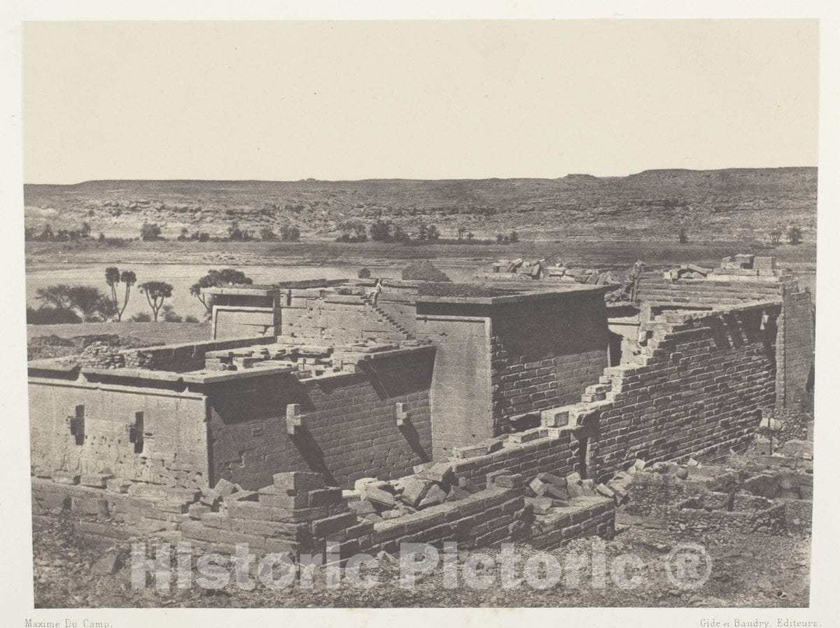 Art Photo : Kalabscheh, Vue Generale du Temple de Kalabscheh (Talmis); Nubie, Maxime du Camp, c 1844, Vintage Wall Decor :
