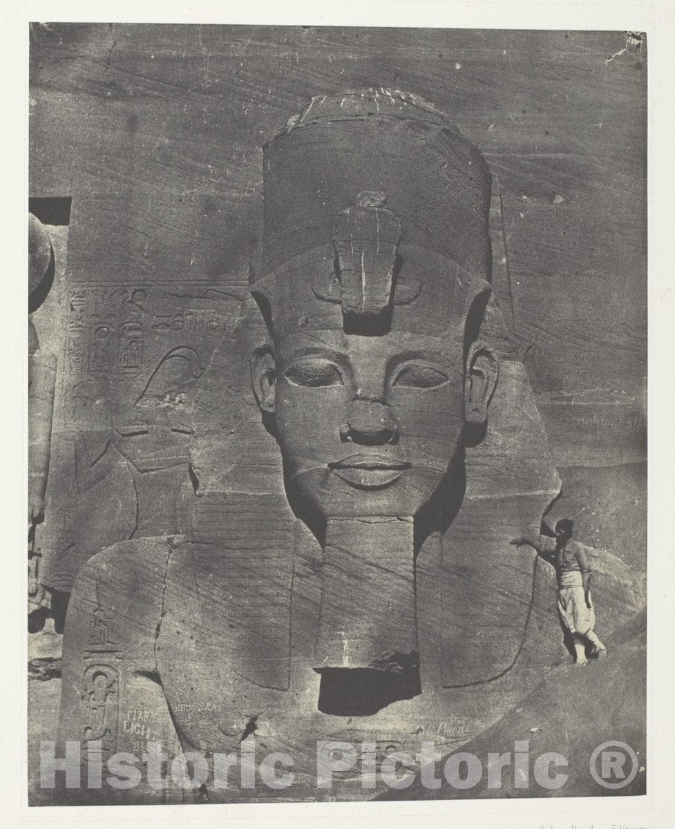 Art Photo : Ibsamboul, Colosse Medial (Enfoui) du Speos de PhrÃ¨ Nubie, Palestine et Syrie, Maxime du Camp, c 1849, Vintage Wall Decor :