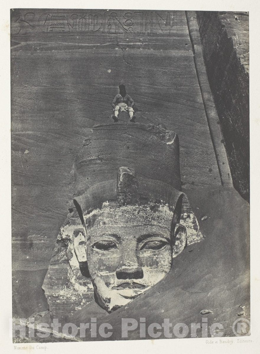 Art Photo : Ibsamboul, Colosse Occidental Du Speos De PhrÃ¨; Nubie, Maxime du Camp, c 1849, Vintage Wall Decor :
