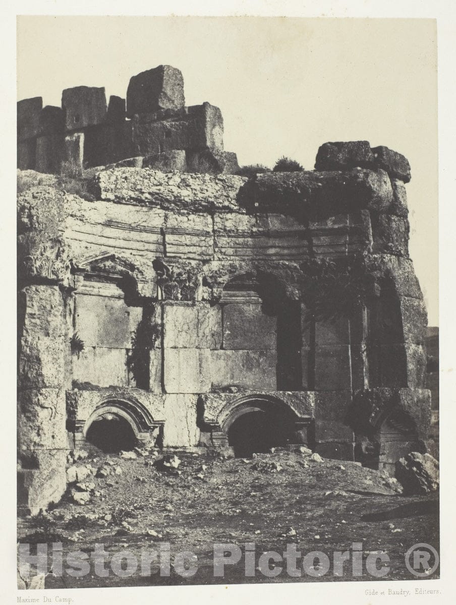Art Photo : Baalbeck (Heliopolis), Hemicycle De LEnciente Des Temples Du Soleil Et De Jupiter; Syrie, Maxime du Camp, c 1849, Vintage Wall Decor :