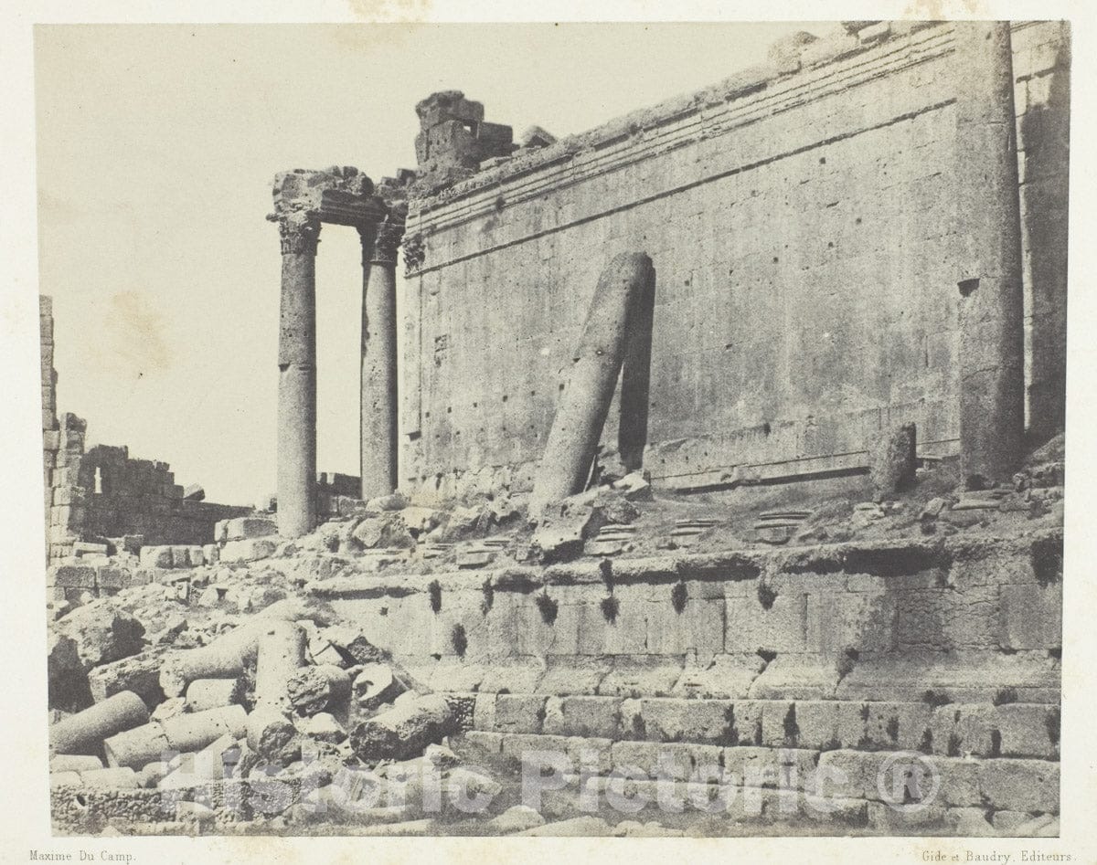 Art Photo : Baalbeck (Heliopolis), Temple De Jupiter, FaÃ§ade Orientale; Syrie, Maxime du Camp, c 1855, Vintage Wall Decor :