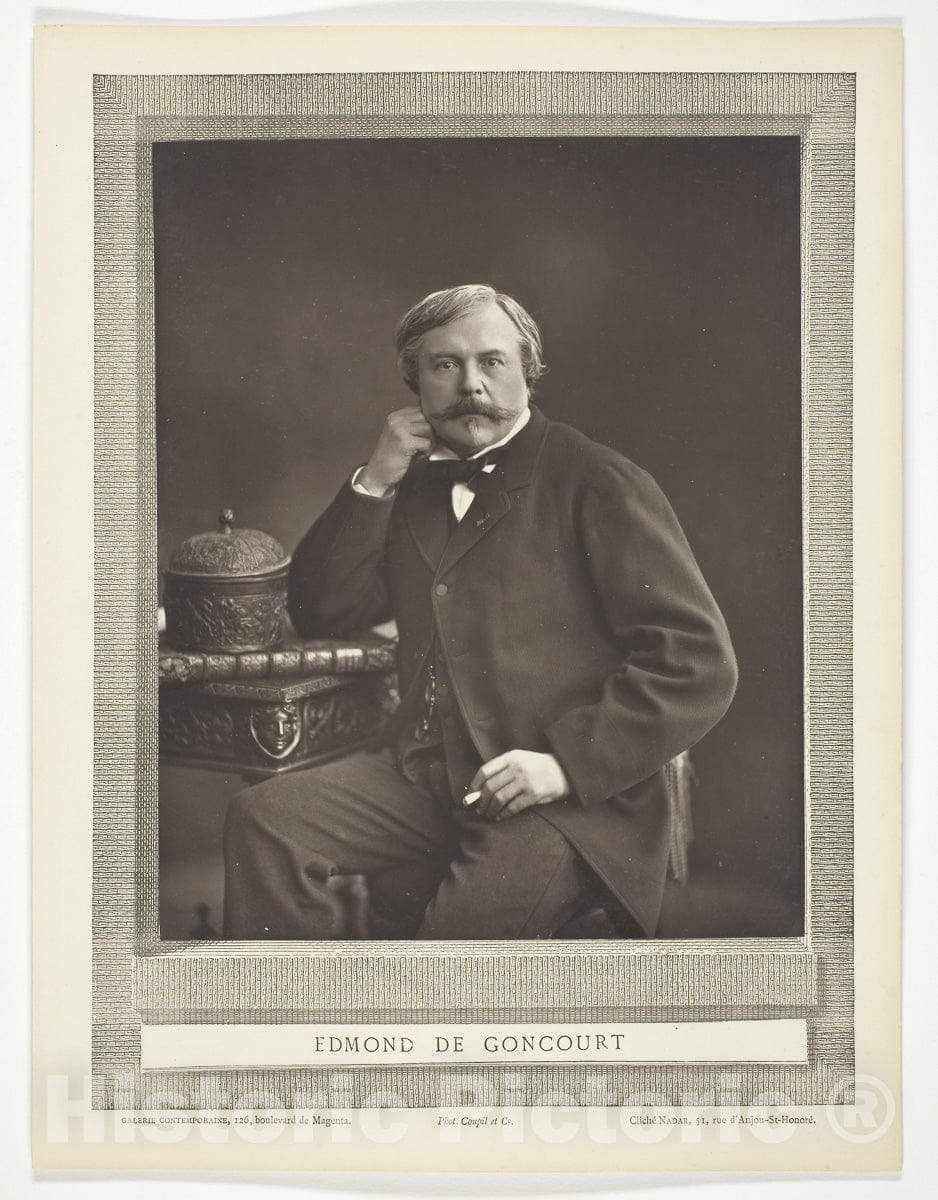 Art Photo : Edmond de Goncourt (French writer and critic, 1822-1896), Gaspard Felix Tournachon, c 1875, Vintage Wall Decor :