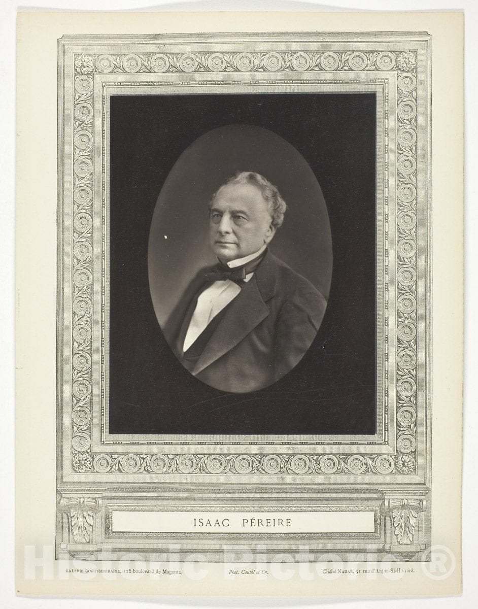 Art Photo : Isaac Pereire, Gaspard Felix Tournachon, c 1875, Vintage Wall Decor :