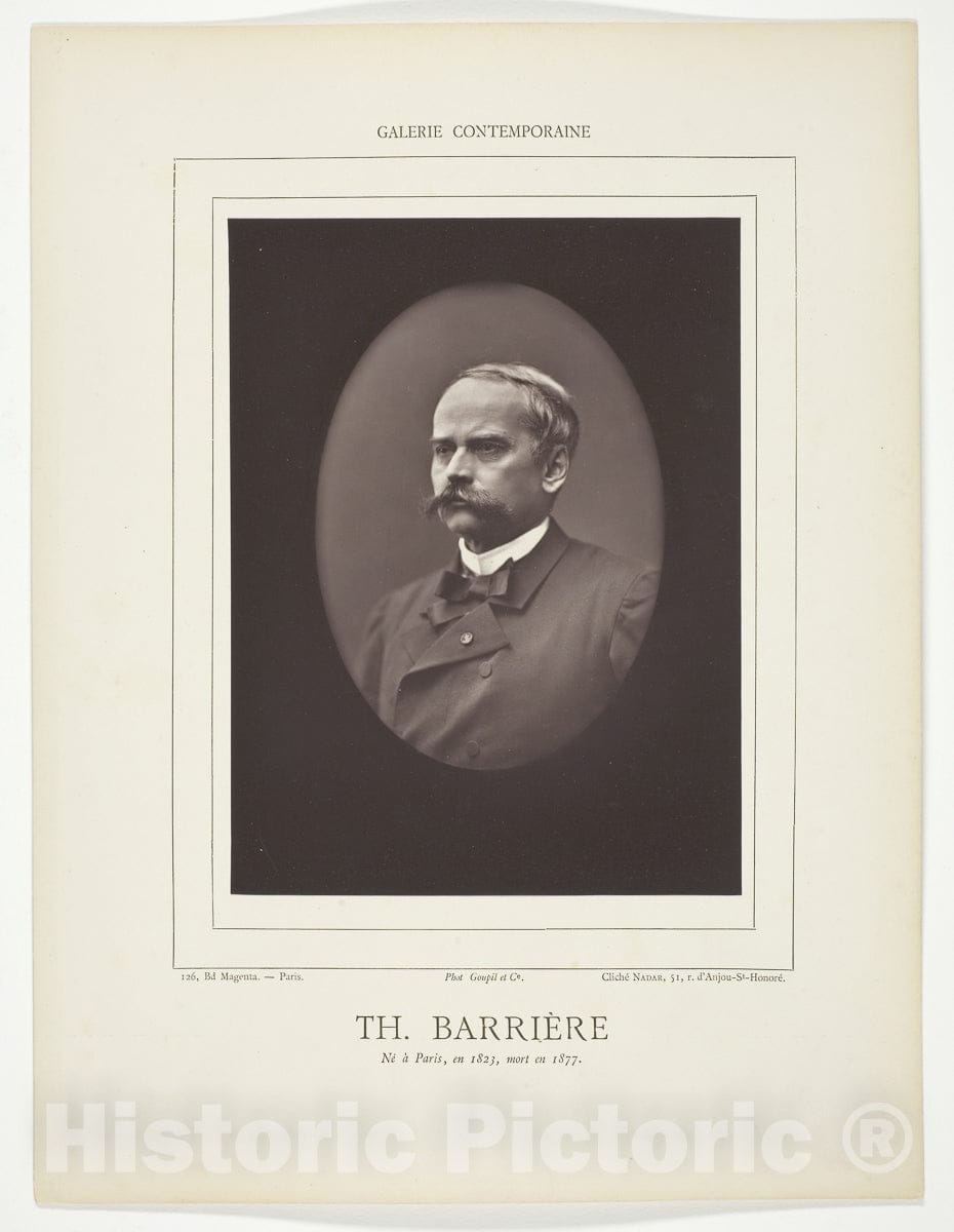 Art Photo : Theodore BarriÃ¨re, Gaspard Felix Tournachon, c 1875, Vintage Wall Decor :