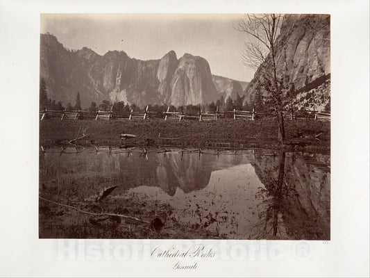 Photo Print : Carleton E. Watkins - Cathedral Rocks, Yosemite 2 : Vintage Wall Art