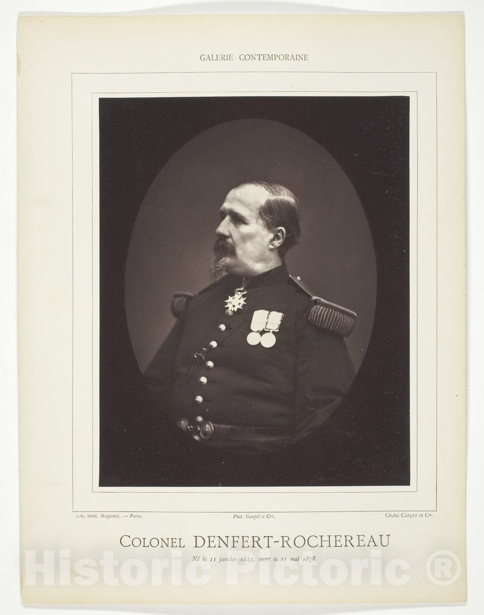 Art Photo : Colonel Denfert-Rochereau, Carjat et Cie., c 1875, Vintage Wall Decor :