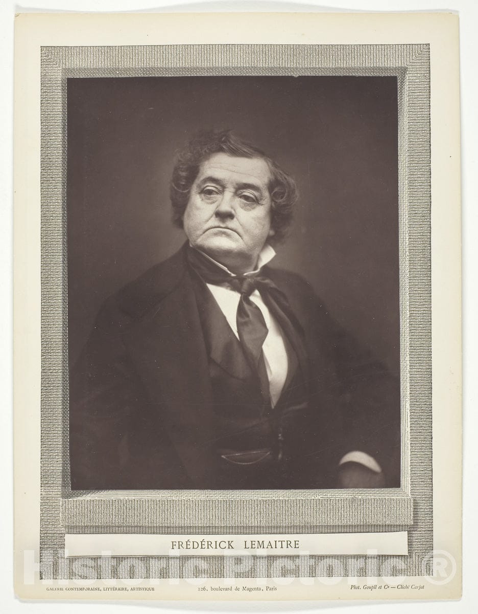 Art Photo : Frederick LamaÃ®tre (French actor and playwright, 1800-1976), Etienne Carjat, c 1865, Vintage Wall Decor :