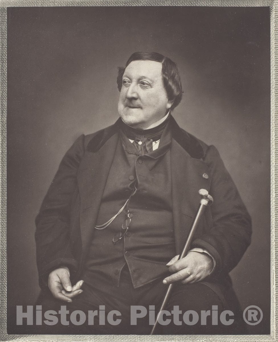 Art Photo : Gioachino Antonio Rossini (Italian composer, 1792-1868), Etienne Carjat, c 1864, Vintage Wall Decor :