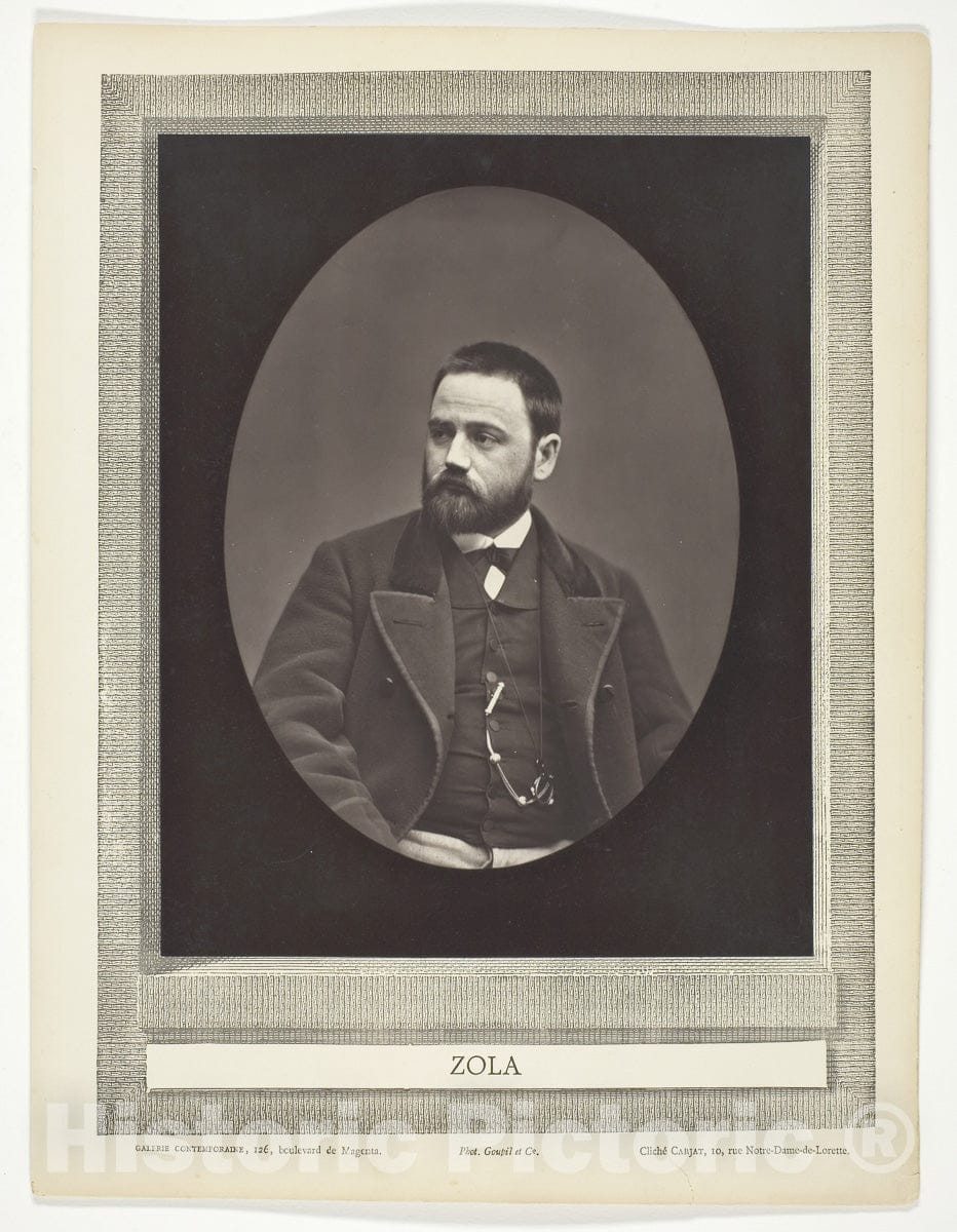 Art Photo : emile Zola (French novelist, playwright, and journalist, 1840-1902), Etienne Carjat, c 1874, Vintage Wall Decor :