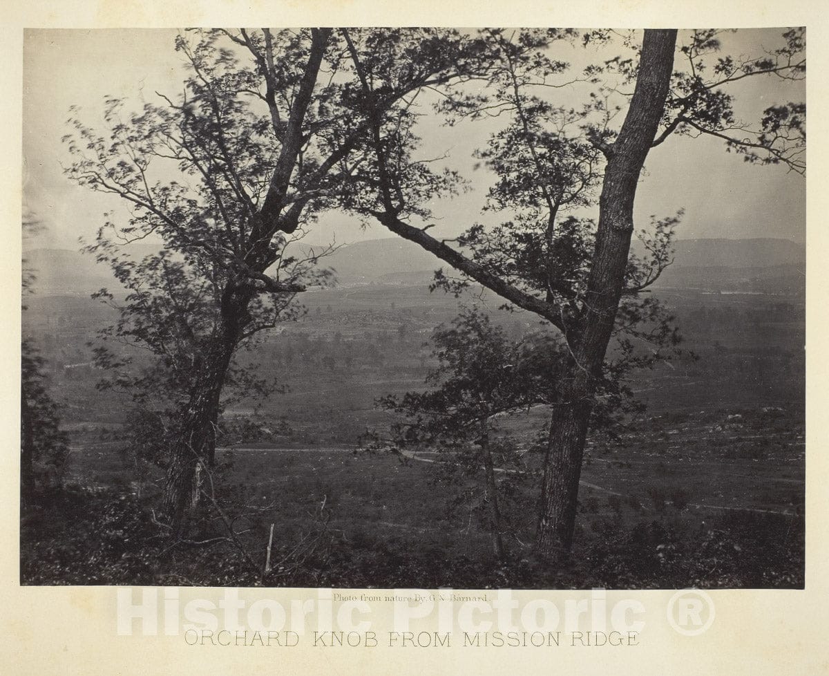 Art Photo : Orchard Knob from Mission Ridge, George N. Barnard, c 1866, Vintage Wall Decor :