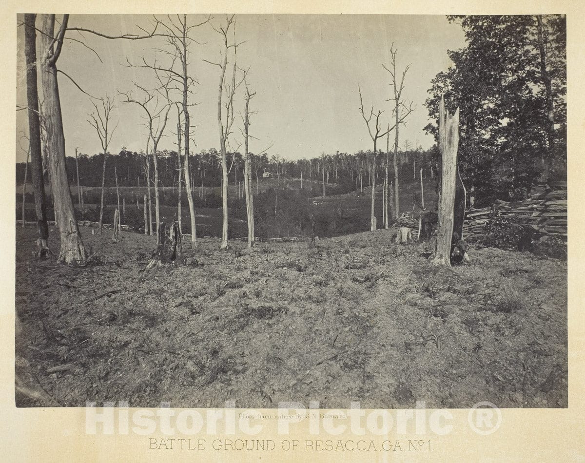 Art Photo : Battle Ground of Resacca, GA, No. 1, George N. Barnard, c 1866, Vintage Wall Decor :