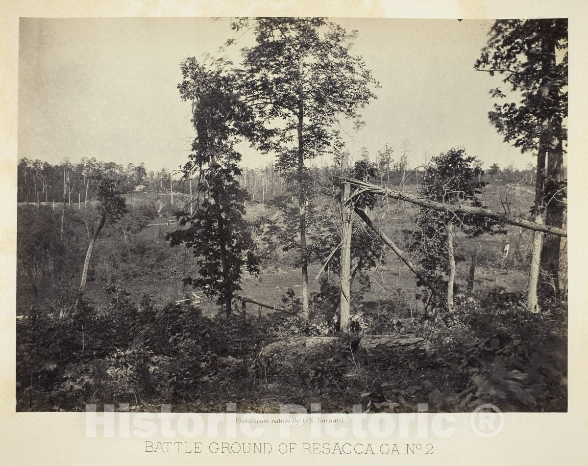 Art Photo : Battle Ground of Resacca, GA, No. 2, George N. Barnard, c 1866, Vintage Wall Decor :