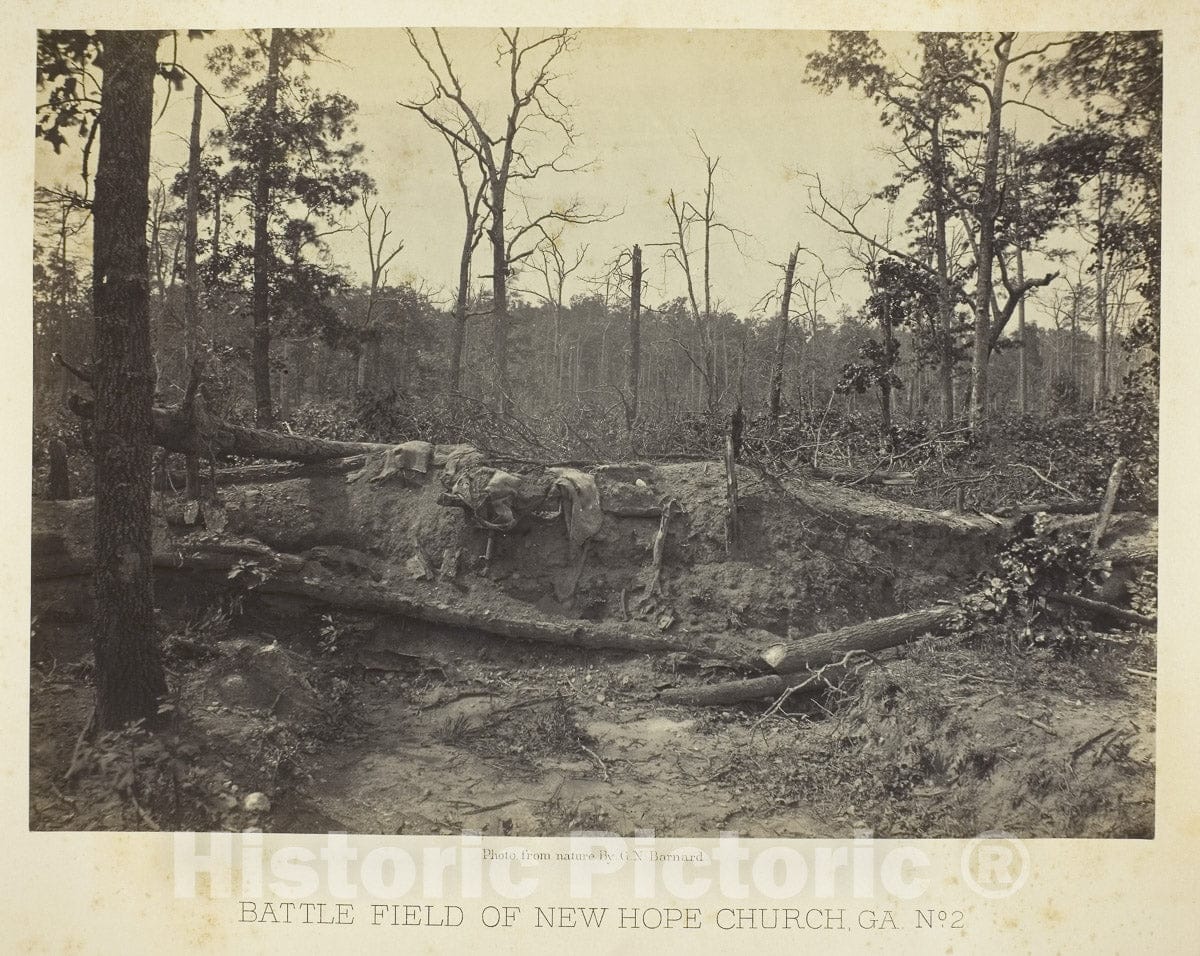 Art Photo : Battle Field of New Hope Church, GA, No. 2, George N. Barnard, c 1864, Vintage Wall Decor :