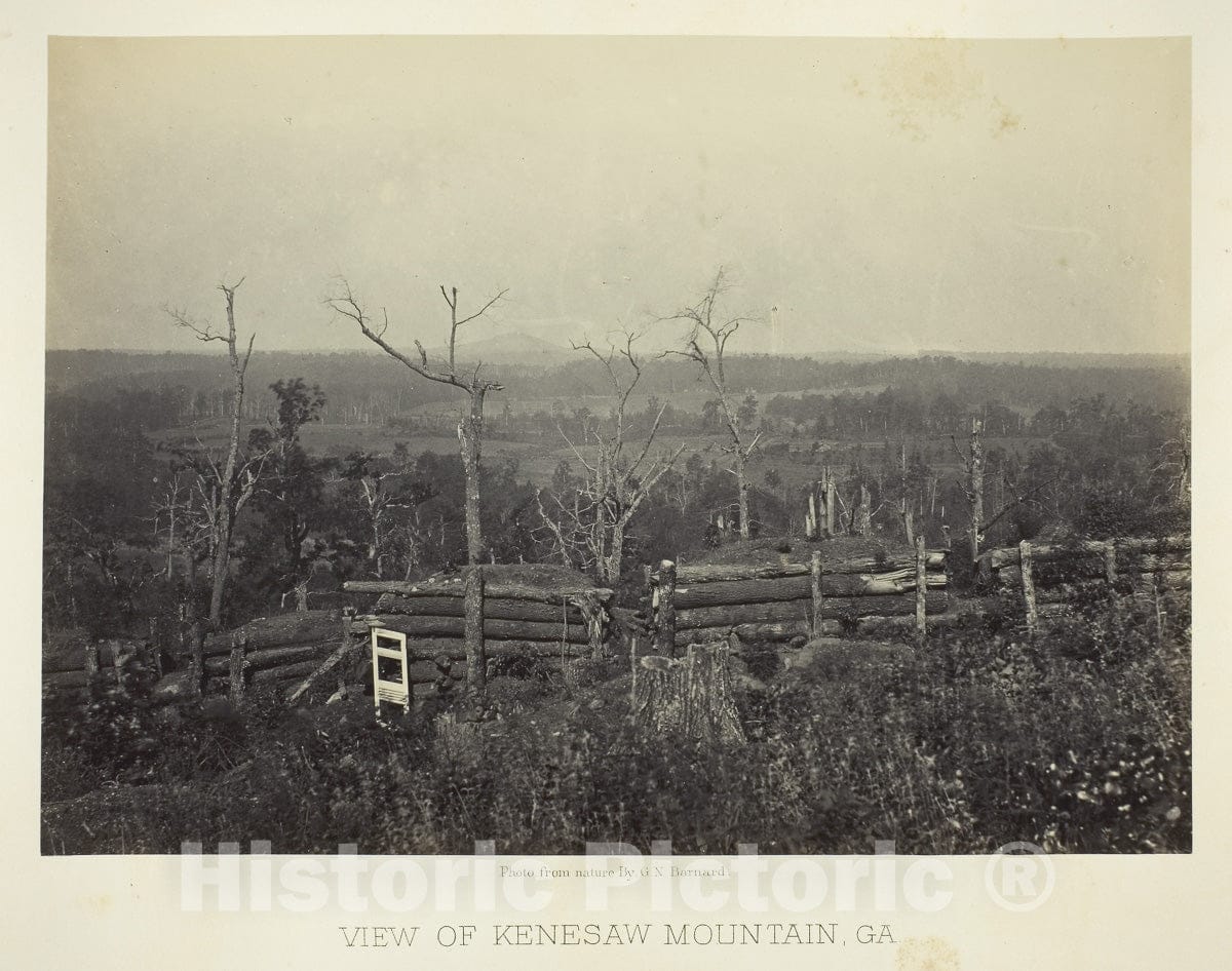 Art Photo : View of Kenesaw Mountain, Ga., George N. Barnard, c 1866, Vintage Wall Decor :