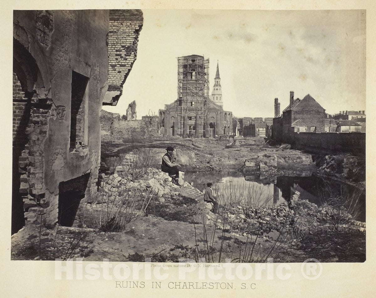Art Photo : Ruins in Charleston, S.C., George N. Barnard, c.1861, Vintage Wall Decor :