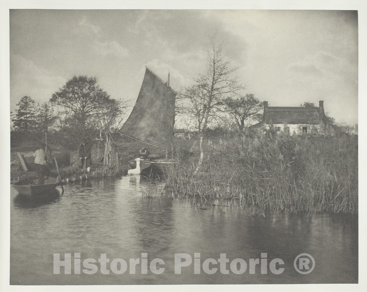 Art Photo : A Broadmans Cottage, Peter Henry Emerson, c 1886, Vintage Wall Decor :