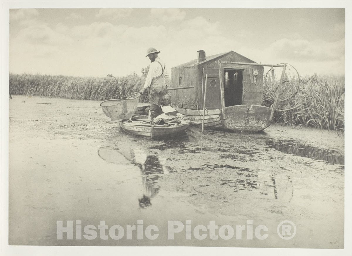 Art Photo : An Eel-Catchers Home, Peter Henry Emerson, c 1886, Vintage Wall Decor :