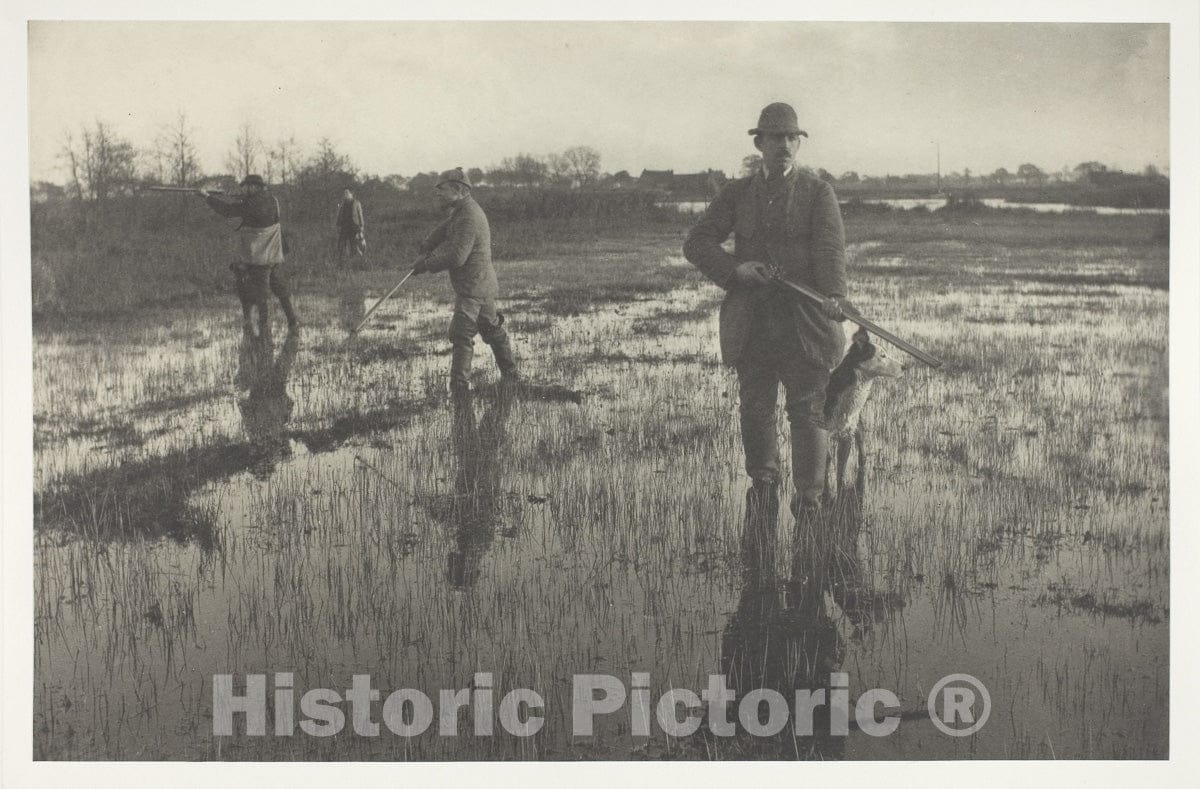 Art Photo : Snipe-Shooting, Peter Henry Emerson, c 1886, Vintage Wall Decor :
