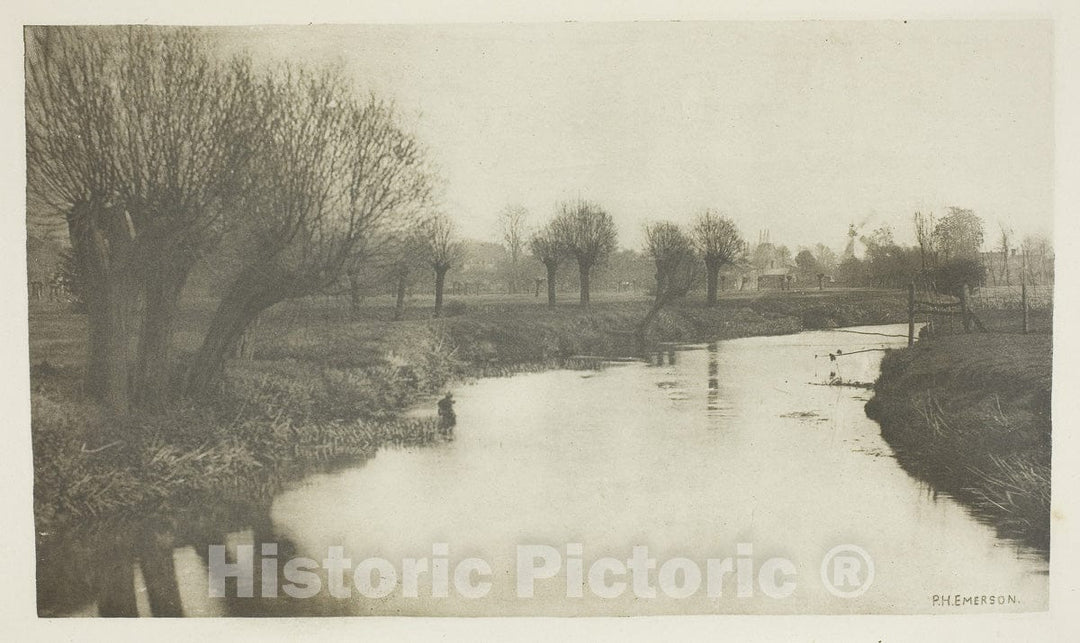 Art Photo : Stanstead from the Lea, Peter Henry Emerson, c 1880, Vintage Wall Decor :