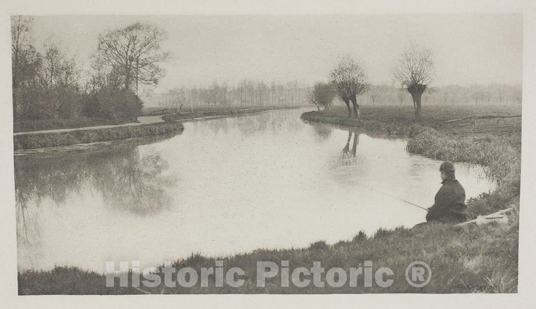 Art Photo : The Black Pool, Near Hoddesdon, Peter Henry Emerson, c 1880, Vintage Wall Decor :