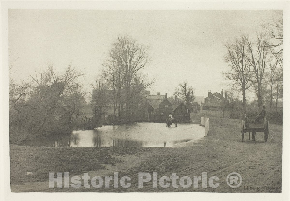 Art Photo : Hoddesdon, Herts, Peter Henry Emerson, c 1880, Vintage Wall Decor :