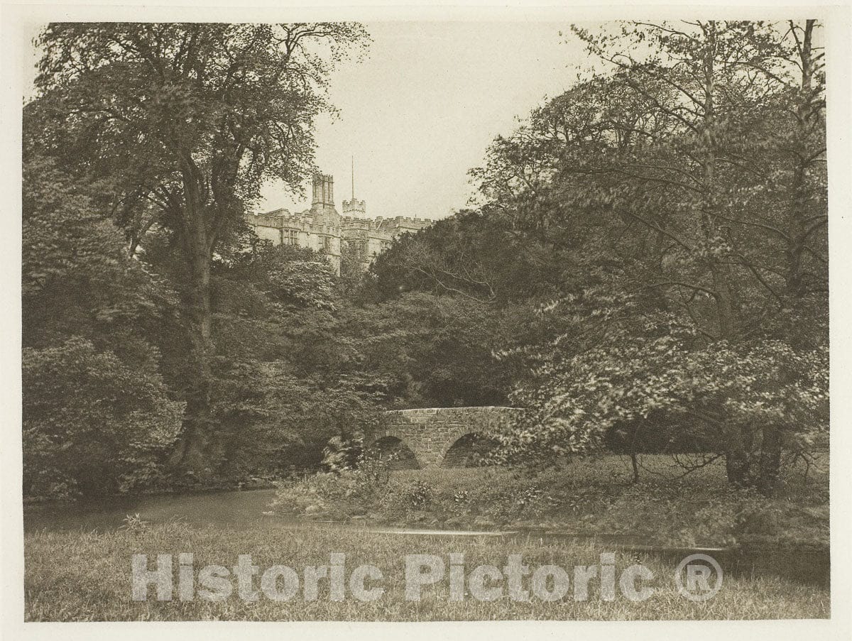 Art Photo : Lady Dorothys Bridge, Haddon Hall, Peter Henry Emerson, c 1880, Vintage Wall Decor :